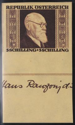 ** - Österr. Renner 3. Unterrandstück in dunkelbraun, - Francobolli e cartoline