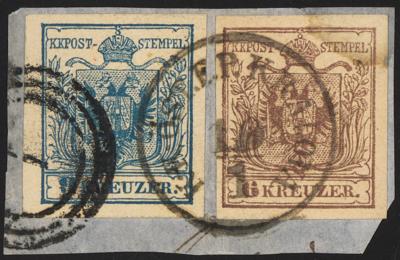 Briefstück - Österr. Ausg. 1850 - "K. K.ÖST. FP. KRAJOVA - Známky a pohlednice