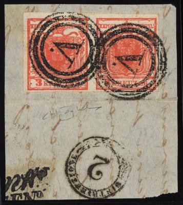 Briefstück - Österr. Ausg. 1850 - Nr. 3H - Stamps and postcards