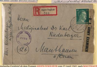 Poststück - Attraktive Überrollpost von Flüchtlingen zu Kriegsende aus Oberdonau/Österreich, - Briefmarken