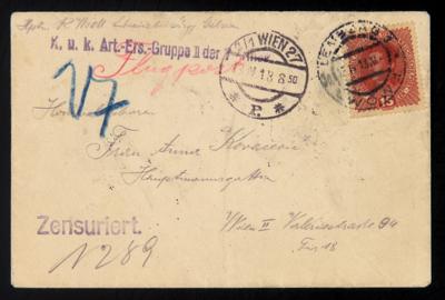 Poststück - Flugpost 1918 - Flieger - Kurierlinie Lemberg - Wien, - Známky a pohlednice