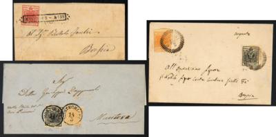 Poststück - Kl. Partie Poststücke Lombardei Ausg. 1850, - Francobolli e cartoline