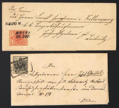 Poststück - Kl. Partie Poststücke Österr. Ausg. 1850 u.a. mit kleinem rekommandiertem Kuvert aus WEITZ nach Leibnitz, - Francobolli e cartoline