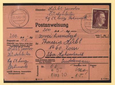 Poststück - Linz 1945 April Mai Überrollbelege - Stamps and postcards