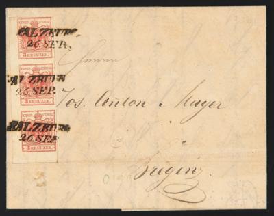 Poststück - Österr. Ausg. 1850 - Nr. 3MIIIa - Známky a pohlednice