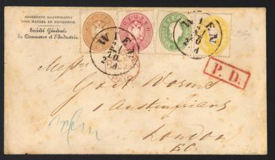 Poststück - Österr. Ausg. 1863 -   MISCHFRANKATUR - Známky a pohlednice