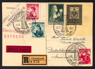 Poststück - Österr. - Christkindl 1951- REKO - EXPRESS Karte mit Stempel vom 24.12. 1951 nach Deutschlandsberg, - Francobolli e cartoline