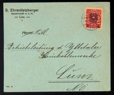 Poststück - Österr. Nr. 317yb (4 Kr. Freimarkenausg. 1920/21 in - Stamps and postcards