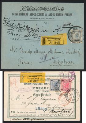 Poststück - Österr. post in d. Levante 14 Belege mit Ausg. 1900/06 u.a. Rhodos, - Francobolli e cartoline