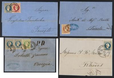 Poststück - Österr. Post in d. Levante 4 attraktive Briefe mit versch. Frankaturen der Ausg. 1867 aus SMIRNE, - Stamps and postcards