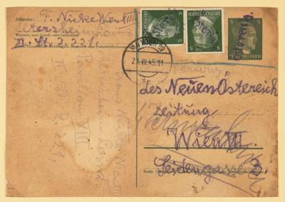 Poststück - Österreich 1945 - drei - Stamps and postcards