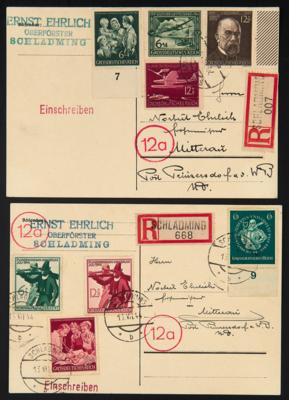 Poststück - "Ostmark" - Interess. Partie Rekopost aus SCHLADMING aus 1943/1944, - Francobolli e cartoline