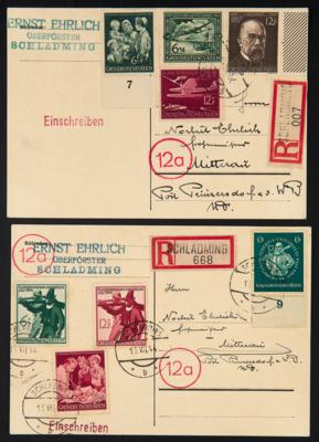 Poststück - "Ostmark" - Interess. Partie Rekopost aus SCHLADMING aus 1943/1944, - Stamps and postcards