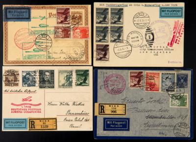 Poststück - Partie Flugpost Österr. I. Rep. aus - Briefmarken