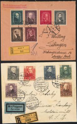 Poststück - Partie Poststücke Österr. I. Rep. u.a. mit div. Satzbriefen wie Dichter, - Stamps and postcards