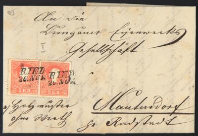 Poststück - Partie Poststücke Österr. meist Aug. 1858 und meist an die Lungauer Eisengewerkschaft, - Briefmarken