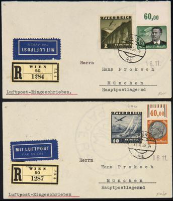 Poststück - Partie Poststücke "Ostmark" u.a. mit Flugpost 1938, - Známky a pohlednice