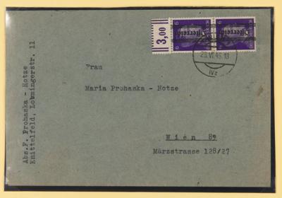 Poststück - STEIERMARK/KNITTELFELD frankiert mit Grazer Aushilfsausgabe von einem Kurier in WIEN expediert, - Briefmarken