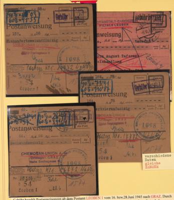 Poststück - STEIERMARK/LEOBEN 4 Poszanweisungen - Známky a pohlednice