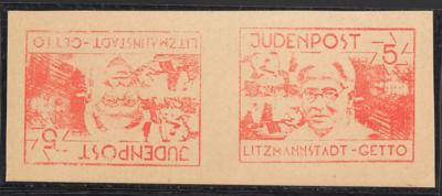 (*) - D.Reich 1944 - Lokale Post im Ghetto Lodz - Litzmannstadt Nr. I im Kehrdruckpaar, - Stamps