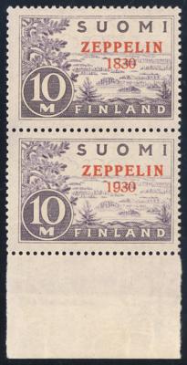 ** - Finnland Nr. 161 I (Plattenfehler Feld 86 "1830" anstatt "1930" im senkr. Paar mit Nr. 161 vom Bogenunterrand, - Známky