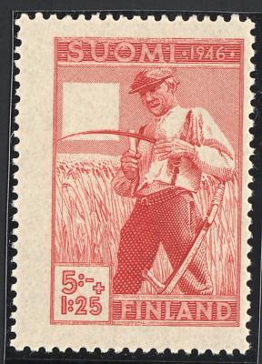** - Finnland Nr. 322 I (Farbe Rot - Rotes Kreuz - fehlend), - Briefmarken
