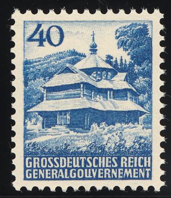 ** - Gen. Gouv. Nr. III (nicht verausgabter Wert "Holzkirche"), - Briefmarken