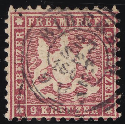 .gestempelt - altd. Staaten - Württemberg - Nr. 24 mit Entwertung von BIBERACH vom 27. SEP: 1862, - Briefmarken
