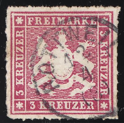 .gestempelt - altd. Staaten - Württemberg - Nr. 31c (LILAROT) mit Entwertung von ROTTWEIL 12/4/(8), - Stamps