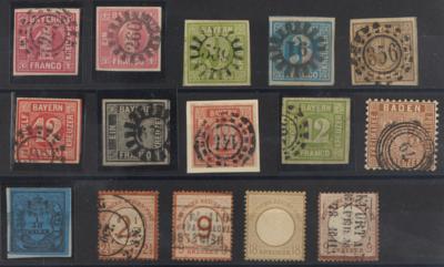 .gestempelt/Briefstück/*/**/(*) - Partie altd. Staaten mit etwas D.Reich (meist Brustschilde), - Briefmarken