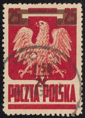 .gestempelt - Polen Nr. 409a karmin Form II Feld72 Type 1, - Francobolli