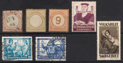 */**/(*)/gestempelt/Poststück/Briefstück - Sammlg D.Reich ab Brustschilde, - Stamps