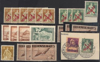 .gestempelt/*/**/(*) - REichh. Lagerbestand Schweiz ca. 1907/1958 tls. mehr - bis vielfach, - Briefmarken