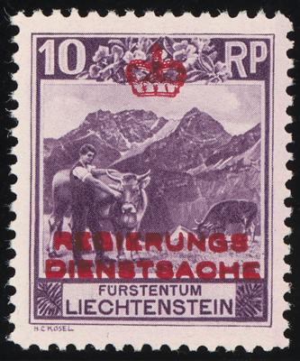 ** - Liechtenstein Dienst Nr. 2ADD sign. Hunziker, - Francobolli