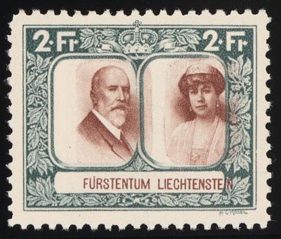 ** - Liechtenstein Nr. 107A mit um 2,8 mm NACH RECHTS VERSCHOBENEM   MITTELSTÜCK, - Briefmarken