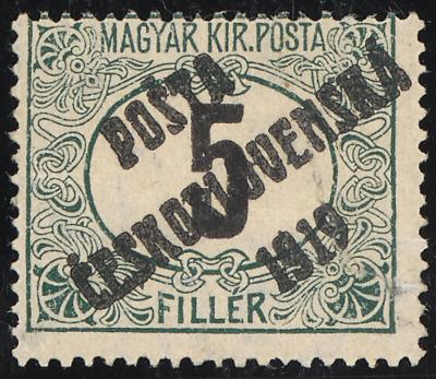 * - Tschechosl. Nr. 147 mittig mit waagrechtem Bug, - Briefmarken