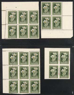 ** - Ungarn - Partie Abarten der Nr. 1112/14 mit Verzähnungen, - Briefmarken