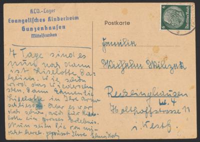 Poststück - Kinderlanverschickung nach Franken u.a. Vignetten, - Stamps