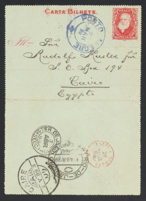 Poststück - Partie Ganzsachen Brasilien div. Ausg. Dom Pedro II meist gelaufen mit interess. Destinationen wie Japan, - Briefmarken