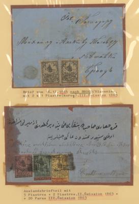 Poststück - Türkei 1863 - erst Ausg. auf div. Brfn. u. Briefstücken, - Známky