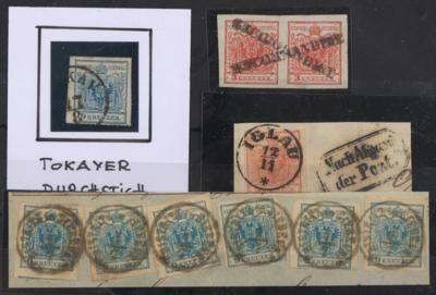 .gestempelt/Briefstück/gestempelt/(*) - Reichh. Spezialsammlung Österr. Ausg. 1850 (Nr. 1/5) mit Plattenfehlern, - Stamps