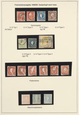 .gestempelt/Briefstück/gestempelt - Spezialsammlung Österr. Ausg. 1850 mit Farbnuancen, - Známky