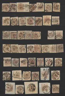 .gestempelt/Briefstück - Partie Alt - Österr. 1850/1854 - Nr. 1 H (2), - Stamps