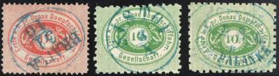 .gestempelt - Kl. Partie DDSG u.a. Nr. 3 II mit blauer Entwertung "OREAVA 26/VIII" und Kurzbefund Dr. Ferchenbauer, - Stamps