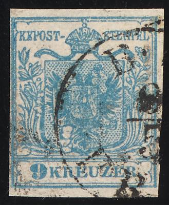 .gestempelt - Österr. Nr. 5HI mit Plattenfehler "Wanderndes Männchen" im Endstadium, - Briefmarken