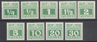 ** - Ö. P. in d. Levante Porto Nr. 6ax/14ax Kreidepapier hellgrün, - Briefmarken