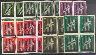 ** - österr. 1945 - Gitter im VIERERBLOCK überkompl., - Stamps