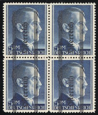 ** - Österr. 1945 - Nr. 696I (5RM Grazer fett) im VIERERBLOCK, - Stamps