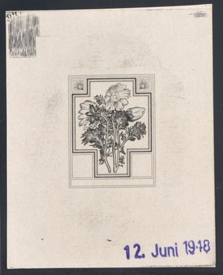 (*) - Österr. 1948 - Heimische Blumen - Phasendruck des NICHT VERAUSGABTEN Motivs "Anemonen", - Známky