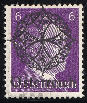 ** - Österreich 1945 - I. Wiener Aushilfsausgabe schwarzer Ornament PROBEAUFDRUCK auf 6 Pfg., - Stamps